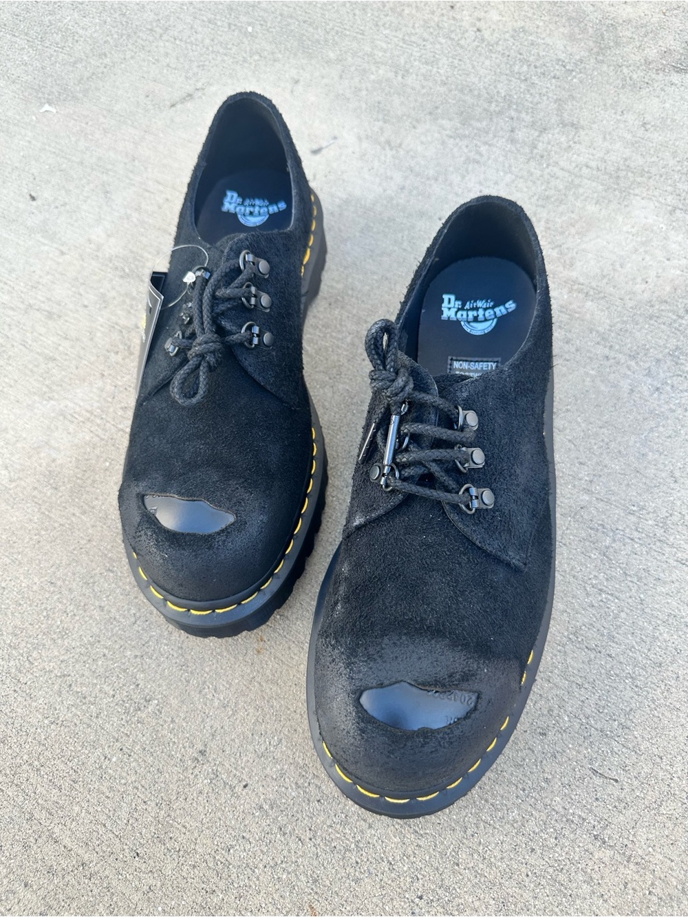 Dr. Martens 1461 Steel Toe Oxford Burnished hairy suede Shoes New~Mens11 /Woms12